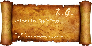 Krisztin György névjegykártya